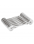 Rullo tagliapasta estensibile in acciaio inox - 7 lame lisce e 7 ondulate - diametro cm 5,5 - lunghezza cm 28