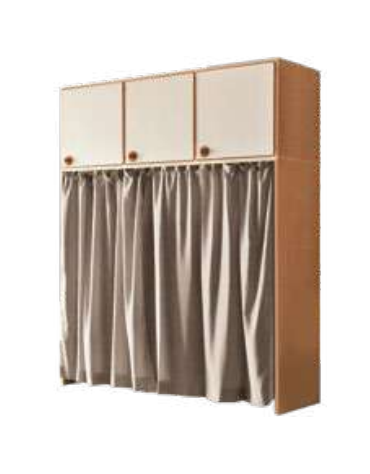 MOBILE DEPOSITO LETTINI CON ANTE E TENDINE - cm 182x71x240h - CONFORME AI CAM