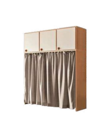 MOBILE DEPOSITO LETTINI CON ANTE E TENDINE - cm 182x71x240h - CONFORME AI CAM