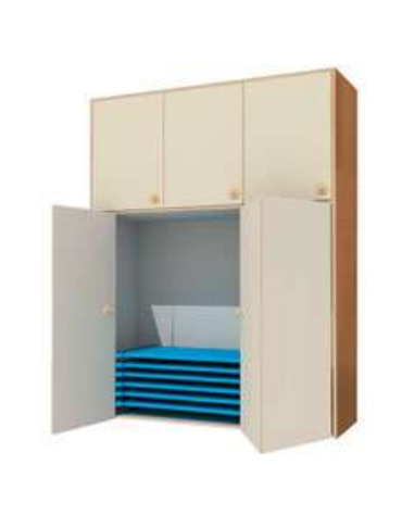 MOBILE DEPOSITO LETTINI CON ANTE A LIBRO - cm 182x71x240h - CONFORME AI CAM