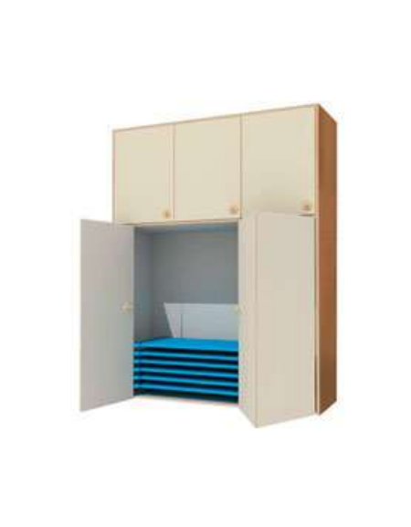 MOBILE DEPOSITO LETTINI CON ANTE A LIBRO - cm 182x71x240h - CONFORME AI CAM