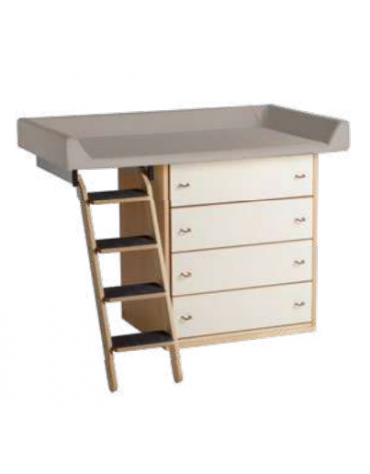 MOBILE FASCIATOIO CON SCALETTA ESTRAIBILE SINISTRA 4 CASSETTI - cm 120x75x85h - CONFORME AI CAM