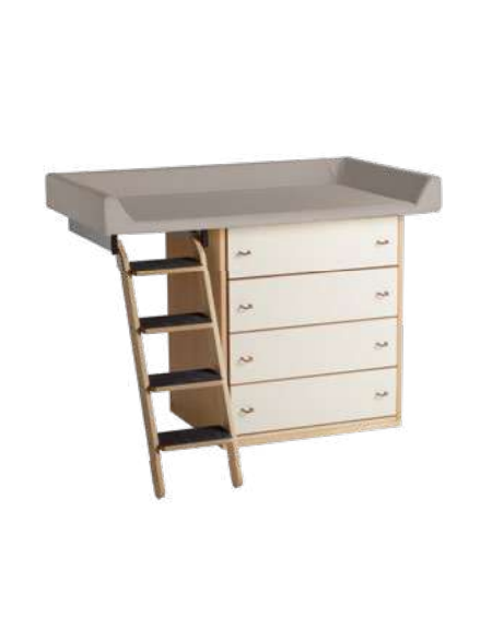 MOBILE FASCIATOIO CON SCALETTA ESTRAIBILE SINISTRA 4 CASSETTI - cm 120x75x85h - CONFORME AI CAM