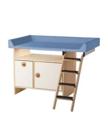 FASCIATOIO MONOPOSTO CON SCALETTA ESTRAIBILE DESTRA - CM 120X75X85h - CONFORME AI CAM