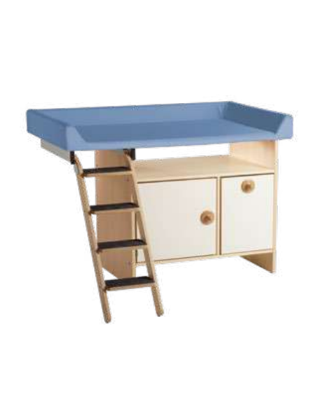 FASCIATOIO MONOPOSTO CON SCALETTA ESTRAIBILE SINISTRA - CM 120x75x85h - CONFORME AI CAM