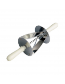 Rullo tagliapasta per croissants in acciaio inox con manico in polipropilene  - dimensione rullo cm 18x14