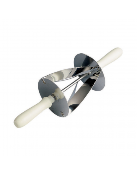 Rullo tagliapasta per croissants in acciaio inox con manico in polipropilene  - dimensione rullo cm 18x14