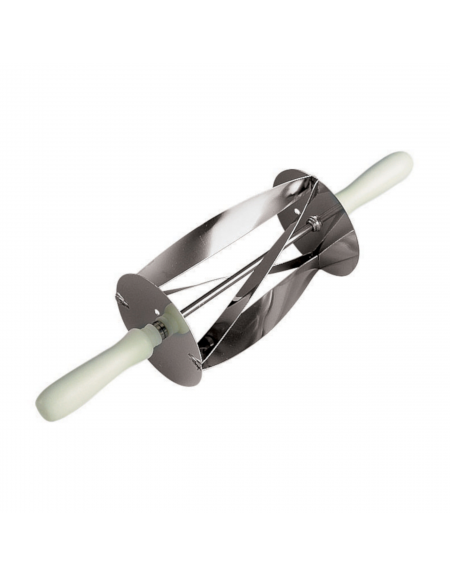Rullo tagliapasta per croissants in acciaio inox con manico in polipropilene  - dimensione rullo cm 18x20