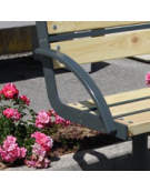 Panchina a tre sedute singole con schienale e coppia braccioli  realizzata in acciaio zincato e verniciato - cm 196