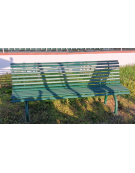 Panchina con schienale e braccioli realizzata in acciaio zincato e verniciato - COLORE A SCELTA - cm 200x61,1x86,5h