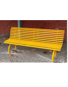 Panchina con schienale e braccioli realizzata in acciaio zincato e verniciato - COLORE A SCELTA - cm 200x61,1x86,5h