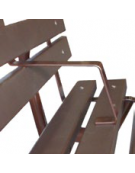 Panchina con schienale e braccioli realizzata in acciaio zincato e verniciato - COLORE A SCELTA - cm 200x61,1x86,5h