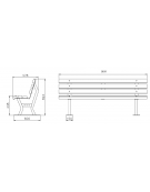 Panchina con schienale e braccioli in acciaio zincato e verniciato - cm 182x57,8x82,4h