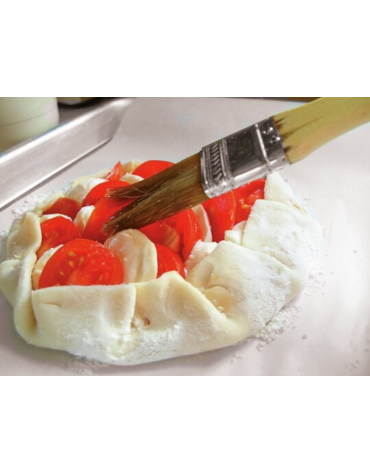 Pennello per alimenti con manico in polietilene e ghiera inox - larghezza cm 3