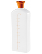 Flacone per bagne in polietilene - capacità Lt 1 - cm 10x5,6x27,5h