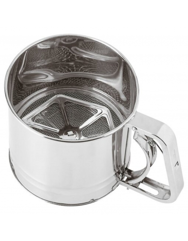 Setaccio per farina in acciaio inox - portata gr 500 - diametro Ø cm 12 - altezza cm 13