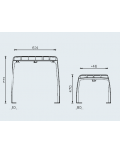 Set inclusivo composto da 1 tavolo e 2 panchine senza schienale, con doghe in legno di pino, struttura in acciaio  - cm L.180