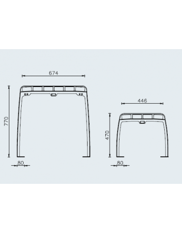 Set inclusivo composto da 1 tavolo e 2 panchine senza schienale, con doghe in legno di pino, struttura in acciaio  - cm L.180