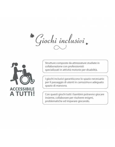 Altalena disabili in materiale plastica riciclata post-consumo con cestone in corda - Da inghisare interrare