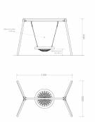 Altalena disabili in materiale plastica riciclata post-consumo con cestone in corda - Da inghisare interrare