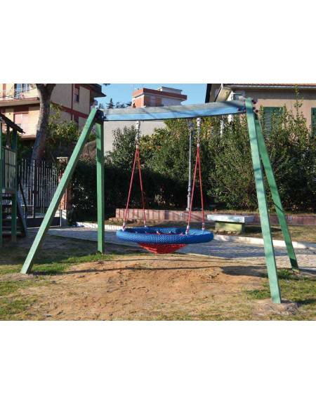 Altalena disabili in materiale plastica riciclata post-consumo con cestone in corda - Da inghisare interrare