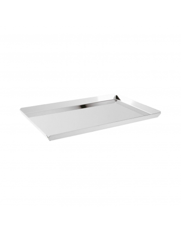 Vassoio espositore rettangolare in acciaio inox - cm 30x20x1,5h