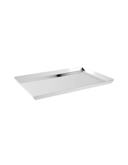 Vassoio espositore rettangolare in acciaio inox - cm 30x20x1,5h
