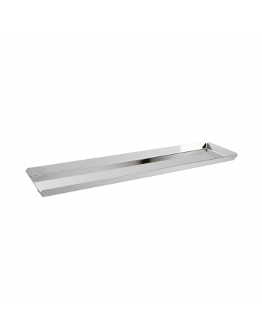 Vassoio espositore rettangolare in acciaio inox - cm 40x10x1,5h