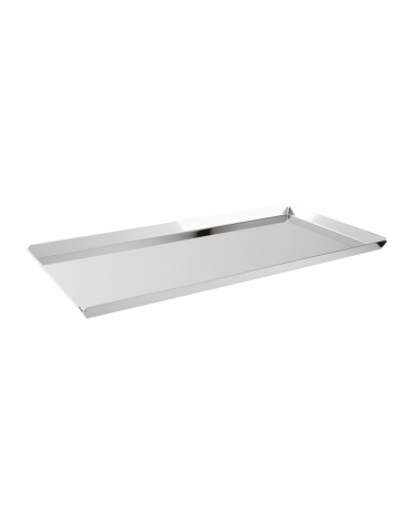 Vassoio espositore rettangolare in acciaio inox - cm 40x20x1,5h