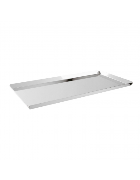 Vassoio espositore rettangolare in acciaio inox - cm 40x20x1,5h