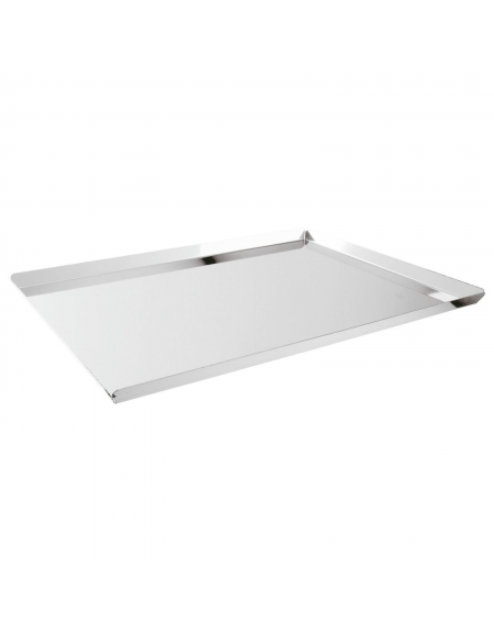 Vassoio espositore rettangolare in acciaio inox - cm 40x30x1,5h