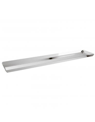 Vassoio espositore rettangolare in acciaio inox - cm 50x10x1,5h