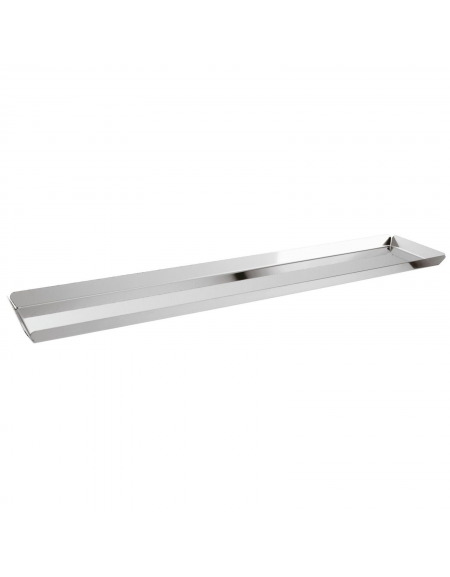 Vassoio espositore rettangolare in acciaio inox - cm 50x10x1,5h