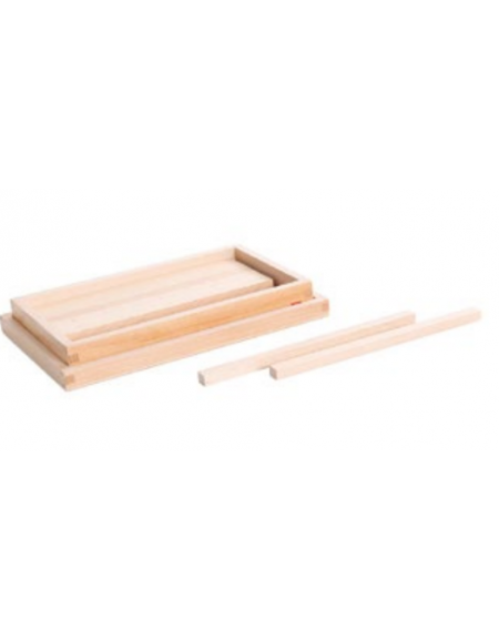 SCATOLA DEI PRISMETTI PER LA SCALA MARRONE - MONTESSORI