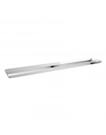 Vassoio espositore rettangolare in acciaio inox - cm 60x10x1,5h