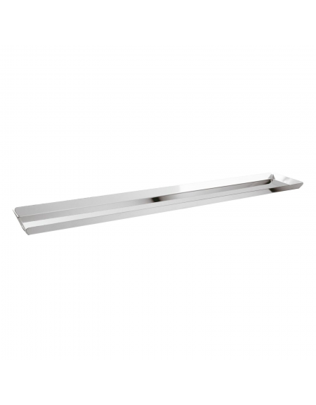 Vassoio espositore rettangolare in acciaio inox - cm 60x10x1,5h