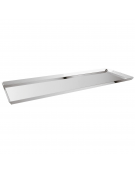 Vassoio espositore rettangolare in acciaio inox - cm 60x20x1,5h