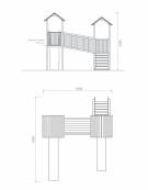 Torretta doppia con doppio scivolo in materiale ecologico di plastica riciclata post-consumo  - Da inghisare interrare