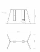Altalena doppia 2 posti in materiale ecologico di plastica riciclata con sedile piano ed a gabbia - Da inghisare interrare