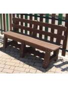 Panchina con schienale da esterno per giardino o parco pubblico in materiale ecologico di plastica riciclata-cm 150x47x83h