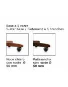 Poltrona presidenziale oscillante con braccioli e base in legno colore noce chiaro o palissandro - Rivestimento categoria D