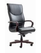 Poltrona direzionale con braccioli e base in legno - movimento oscillante - Rivestimento in similpelle