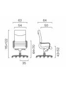 Poltrona direzionale con braccioli e base in legno - movimento oscillante - Rivestimento in similpelle