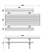 Set accessibile composto da tavolo e 2 panche per pic-nic in legno di conifera nordica impregnata in autoclave – cm 240×73,7h