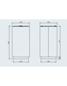 Cestino di forma quadra da lt 80 con base in acciaio inox - con spegnisigarette e contenitore interno - cm 42x42x80,1h