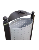 Cestino Lt 60 portarifiuti da esterno recrinabile in acciaio zincato e verniciato con spegnisigarette - da inghisare