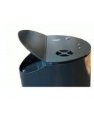 Cestino di forma cilindrica con contenitore interno e spegnisigarette sul coperchio - base in acciaio inox - capacità 130 lt