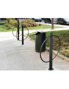 Cestino di forma cilindrica con contenitore interno e spegnisigarette sul coperchio - base in acciaio zincato verniciato, Lt 130