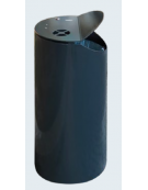 Cestino di forma cilindrica con contenitore interno e spegnisigarette sul coperchio - base in acciaio zincato verniciato - 80 lt