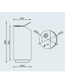 Cestino di forma cilindrica con contenitore interno e spegnisigarette sul coperchio - base in acciaio zincato verniciato - 80 lt